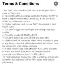 RECHARGE10 Paytm Recharge Offer